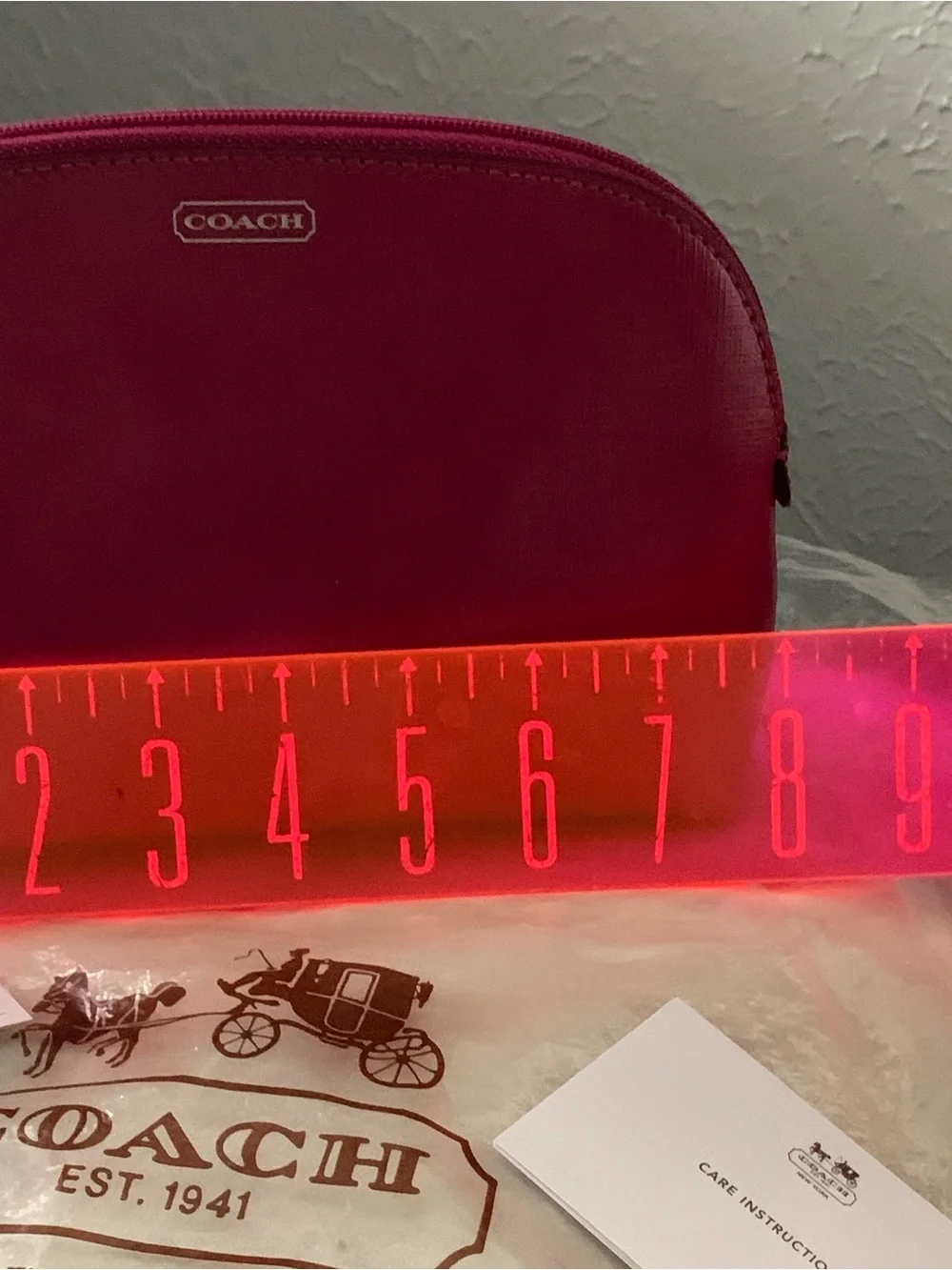 NEW! Coach Pink Leather Cosmetic Pouch or Clutch